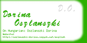 dorina oszlanszki business card